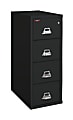 FireKing® UL 1-Hour 31-5/8"D Vertical 4-Drawer Legal-Size Fireproof File Cabinet, Metal, Black, White Glove Delivery