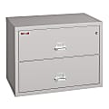 FireKing® UL 1-Hour 22-1/8"W x 37-1/2"D Lateral 2-Drawer Fireproof File Cabinet, Platinum, White Glove Delivery 1 thumbnail image