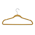 Honey-Can-Do Velvet-Touch Suit Hangers, 9 1/2"H x 1/4"W x 17 3/4"D, Tan, Pack Of 20