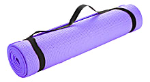 Mind Reader PVC Yoga Mat, 1/4"H x 24"W x 68"D, Purple 1 thumbnail image