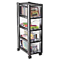Rubbermaid® Visions Mobile Tower, 27 9/10"H x 8"W x 15 3/4"D, Black/Clear 1 thumbnail image