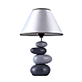 Simple Designs Shades Of Gray Ceramic Stone Table Lamp, 15"H, Gray Shade/Gray Base