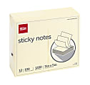 Office Depot® Brand Sticky Notes, 3" x 5", Yellow, 100 Sheets Per Pad, Pack Of 12 Pads 1 thumbnail image