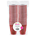 Amscan Apple Plastic Cups, 18 Oz, Red, Pack Of 50