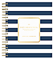 Day Designer for Blue Sky™ Daily/Monthly Planner, 8" x 10", Navy Stripe, January to December 2018 (103622)
