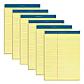 TOPS Letr-Trim Perforated Law-ruled Writing Pad - 100 Sheets - 0.34" Ruled - 16 lb Basis Weight - 8 1/2" x 11 3/4" - Canary Paper - Marble Green Binding - Perforated, Hard Cover - 6 / Pack