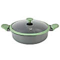 Kenmore Theodore 6.5-Quart Cast Aluminum Nonstick Divided Hot Pot Pan With Lid, Green/Black 1 thumbnail image