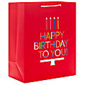 Hallmark 13" Large Birthday Gift Bag (Colorful Lettering With Candles on Red) 1 thumbnail image