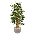 Nearly Natural Bamboo 48”H Artificial Tree With Bowl Planter, 48”H x 24”W x 24”D, Green
