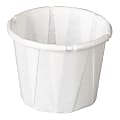 Genpak® Squat Pleated Paper Portion Cups, 0.5 Oz, White, 250 Cups Per Sleeve, Carton Of 20 Sleeves