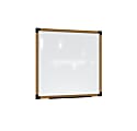 Ghent Prest Magnetic Dry-Erase Whiteboard, Porcelain, 50-1/4” x 50-1/4”, White, Natural Wood Frame