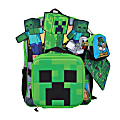 Bioworld Minecraft 6-Piece Backpack Set, Green, Total Qty 1 1 thumbnail image