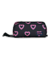 Jansport Perfect Pencil Pouch, 4” x 3”, 100% Recycled, Happy Hearts Black