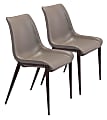 Zuo Modern Magnus Dining Chairs, Gray/Walnut, Set Of 2 Chairs
