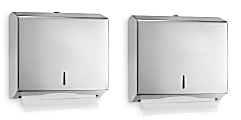 Alpine Industries Stainless Steel Multi-Fold/C-Fold Paper Towel Dispensers, Silver, Pack Of 2 Dispensers 1 thumbnail image