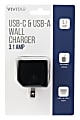 Vivitar USB-C And USB-A Wall Charger, Black, NIL6004-BLK-STK-24