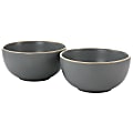 Gibson Home Rockaway 2-Piece Cereal Bowl Set, 3"H x 6"W, Gray 1 thumbnail image