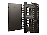 Tripp Lite Open Frame Rack 6ft Vertical Cable Manager 12in Wide - Rack cable management duct with cover - black