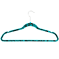 Honey-Can-Do Velvet Touch Suit Hangers, 9 1/2"H x 1/4"W x 17 3/4"D, Blue Hawaiian, Pack Of 20