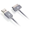 IOGEAR 6.5ft (2m) USB to 30-Pin Cable - 6.56 ft Proprietary/USB Data Transfer Cable for iPad, iPod, iPhone - First End: 1 x Type A Male USB - Second End: 1 x Male Proprietary Connector - MFI - Gray - 1 Pack