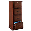 Realspace® Premium 18-9/10"D Vertical 4-Drawer File Cabinet, Dark Cherry