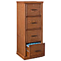 Realspace® Premium 18-9/10"D Vertical 4-Drawer File Cabinet, Oak 1 thumbnail image