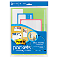 Post-it® Pockets, Assorted Sizes, Assorted Colors, Pack Of 3