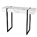 SEI Furniture Rangley Modern Faux Marble Console Table, 29-3/4"H x 39-1/4"W x 15-1/2"D, Black/White