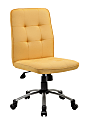 Boss Modern Fabric Mid-Back Task Chair, Yellow/Chrome