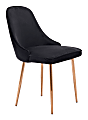 Zuo® Modern Merritt Dining Chair, Black Velvet/Rose Gold
