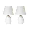 Simple Designs Mini Egg Oval Ceramic Table Lamp, 9.45"H, Off White, 2pk 1 thumbnail image