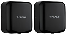 Alpine Industries Hemlock Commercial Automatic High-Speed Electric Hand Dryers, Black, Pack Of 2 Dryers