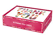 Punch Studio Etched Thank You Note Cards With Envelopes, 3-1/2" x 5", Floral, Blank Inside, Pack Of 10 Cards 1 thumbnail image