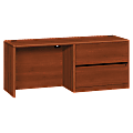 HON® 10700 Series Laminate Right Pedestal Credenza With Lateral File, Cognac