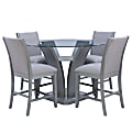 Powell Robey 5-Piece Wood Dining Set, Gray