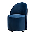 Baxton Studio Bethel Rolling Accent Chair, Navy Blue