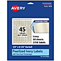 Avery® Pearlized Permanent Labels With Sure Feed®, 94749-PIP50, Barbell, 1/2" x 2-1/2", Ivory, Pack Of 2,250 Labels 1 thumbnail image