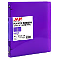 JAM PAPER 3 Ring Plastic Binder, 0.5 inch, Purple, Sold Individually 1 thumbnail image