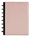 TUL® Discbound Notebook With Pebbled Leather Cover, Junior Size, Narrow Ruled, 60 Sheets, Rose Gold