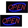 Alpine LED Rectangular Signs, 10” x 19” x 1”, Open, Pack Of 2 Signs