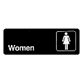 Alpine Women's Restroom Signs, 3" x 9", Black/White, Pack Of 15 Signs