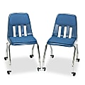 Virco® Padded Teacher's Chair, 30"H x 18 5/8"W x 21"D, Navy/Chrome