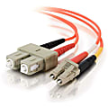 C2G-6m LC-SC 50/125 OM2 Duplex Multimode Fiber Optic Cable (Plenum-Rated) - Orange - Fiber Optic for Network Device - LC Male - SC Male - 50/125 - Duplex Multimode - OM2 - Plenum-Rated - 6m - Orange