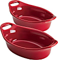 Rachael Ray Ceramics 2-Piece Au Gratin Set, Red 1 thumbnail image