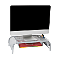 Mind Reader Metal Mesh Monitor Stand, 5-1/2"H x 11-1/2"W x 20"D, Silver 1 thumbnail image