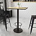 Flash Furniture Rectangular Laminate Table Top With Round Bar Height Table Base And Foot Ring, 43-3/16”H x 24”W x 30”D, Natural 1 thumbnail image