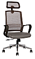 Sinfonia Song Ergonomic Mesh/Fabric High-Back Task Chair With Antimicrobial Protection, Loop Arms, Headrest, Copper/Gray/Black