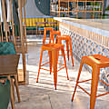 Flash Furniture Commercial Backless Bar Stool, Orange
