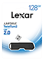 Lexar® JumpDrive® TwistTurn2 USB 2.0 Flash Drive, 128GB, Black, LJDTT2-128ABNABK 1 thumbnail image