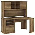 Bush Business Furniture Yorktown 60"W Corner Desk With Hutch, Reclaimed Pine, Standard Delivery 1 thumbnail image